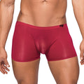 Male Power Seamless Sleek Sleek Short w/sheer pouch Wine Medium