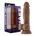 Shaft Model A: 9.5 in. Dual Density Silicone Dildo with Balls Oak