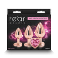 Rear Assets 3-Piece Metal Plug Kit Rose Gold/Pink Heart