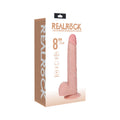 RealRock 8 in. Vibrating and Rotating Cock with Balls Regular Straight Beige