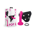 Together Pop 6 in. Silicone Dildo & Harness Set Pink