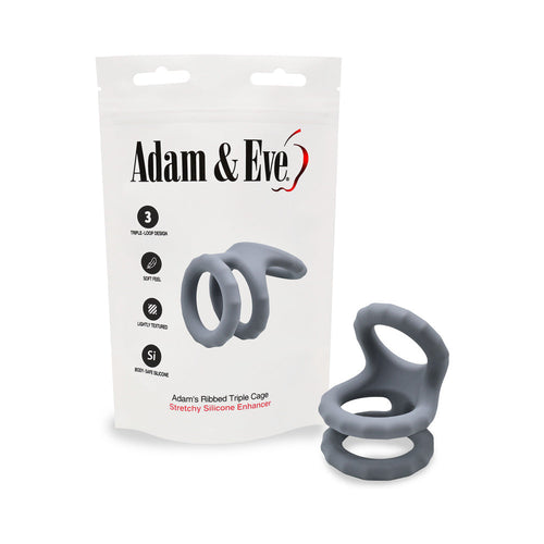 Adam & Eve Adam's Ridged Triple Cage (Bag Packaging)