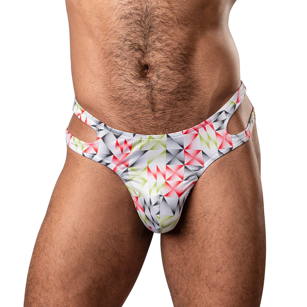 Male Power Cut It Out! Cutout Thong Red/Black S/M