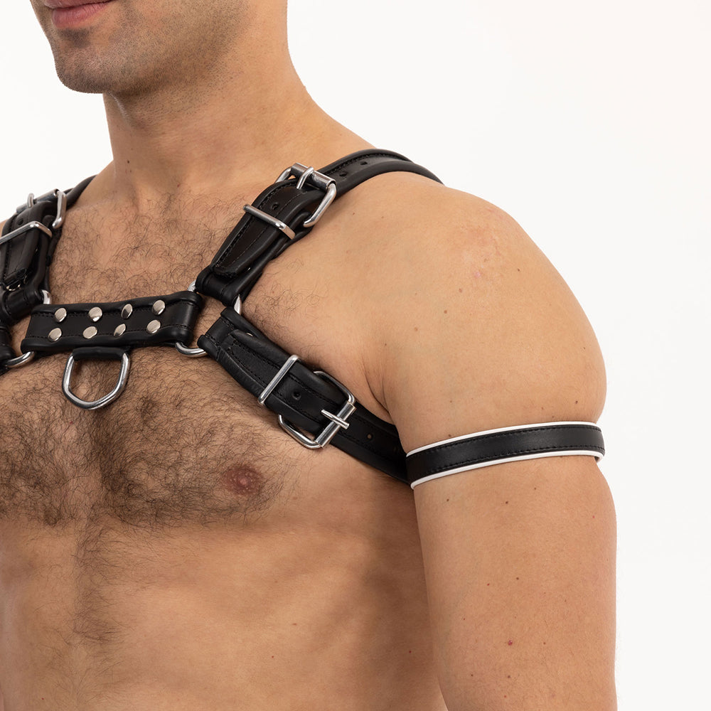 Prowler RED Bicep Band White