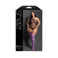 Fantasy Lingerie Sheer No Comparison Halter Bodystocking & G-String Black/Purple Queen Size