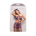 Fantasy Lingerie Vixen Focus On Me Cut-Out Halter Dress Purple Wisteria O/S