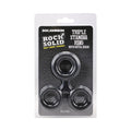 ROCK SOLID Silicone Triple Stamina Ring with Metal Beads Black
